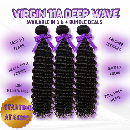 Grade 11A Virgin Vietnamese Deep Wave 3/4 Bundle Deals STARTING AT 120